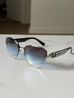 Dior Women's Gradient Purple-Blue Rimless Sunglasses